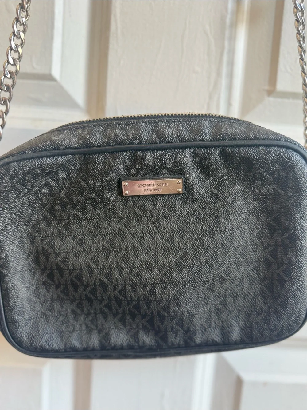 Michael Kors Jet Set Large Monogram Crossbody Bag (As-Is / Repair)